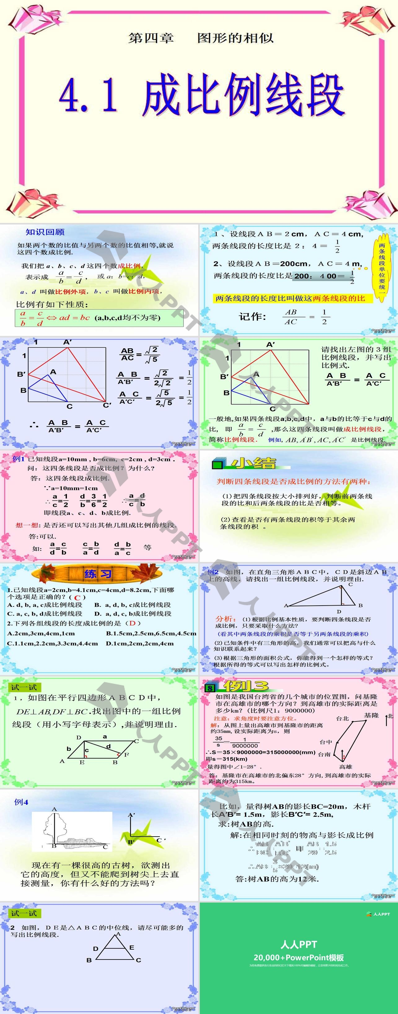 《成比例线段》图形的相似PPT课件3长图