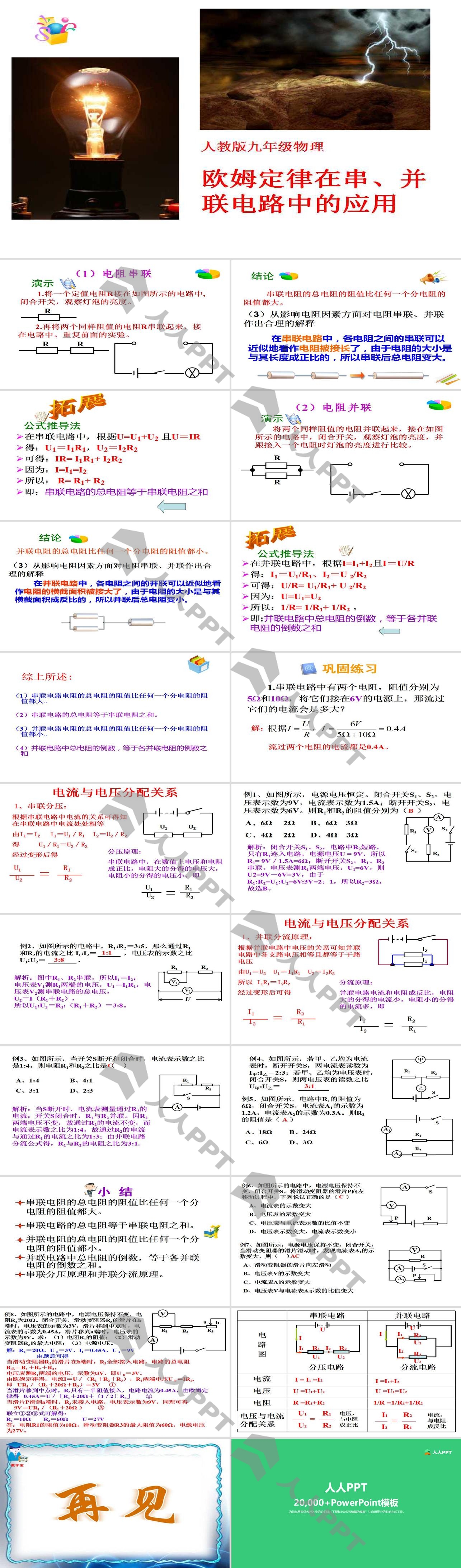 《欧姆定律在串、并联电路中的应用》欧姆定律PPT课件4长图