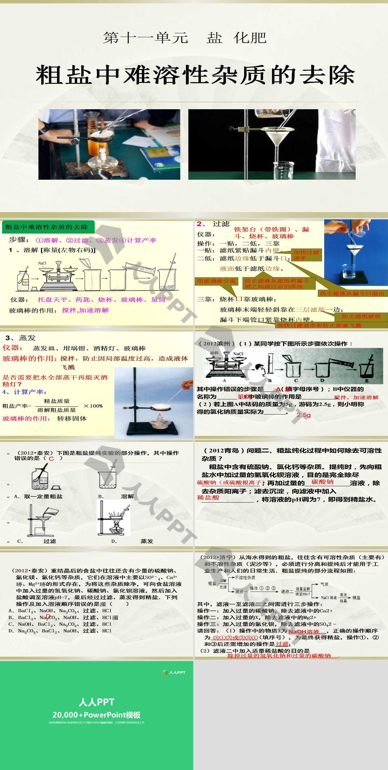 《粗盐中难溶性杂质的去除》盐化肥PPT课件4长图