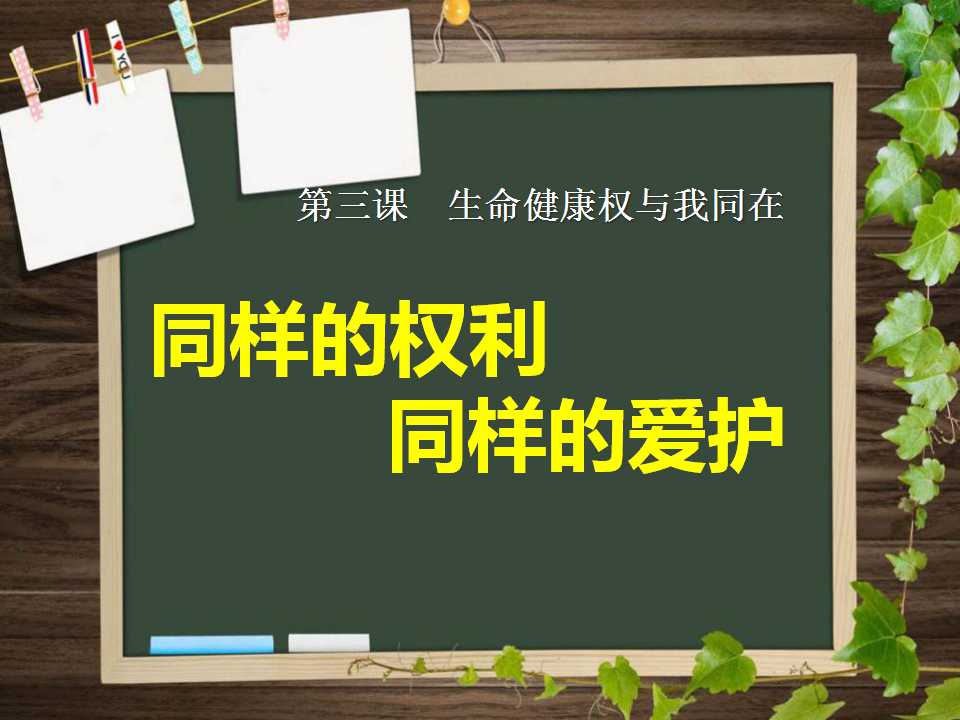 《同样的权利同样的爱护》生命健康权与我同在PPT课件6