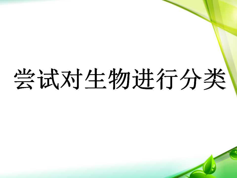 《尝试对生物进行分类》根据生物的特征进行分类PPT课件2