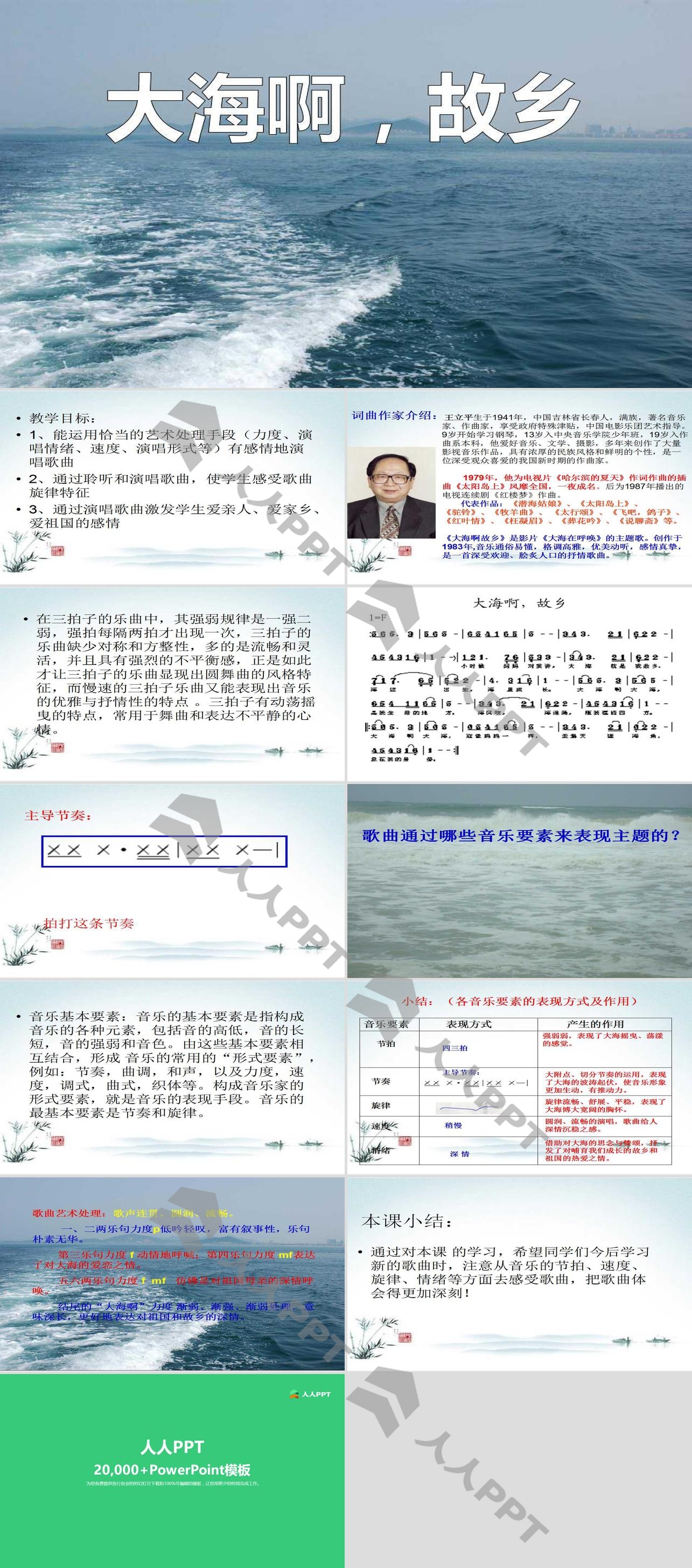 《大海啊，故乡》PPT课件3长图