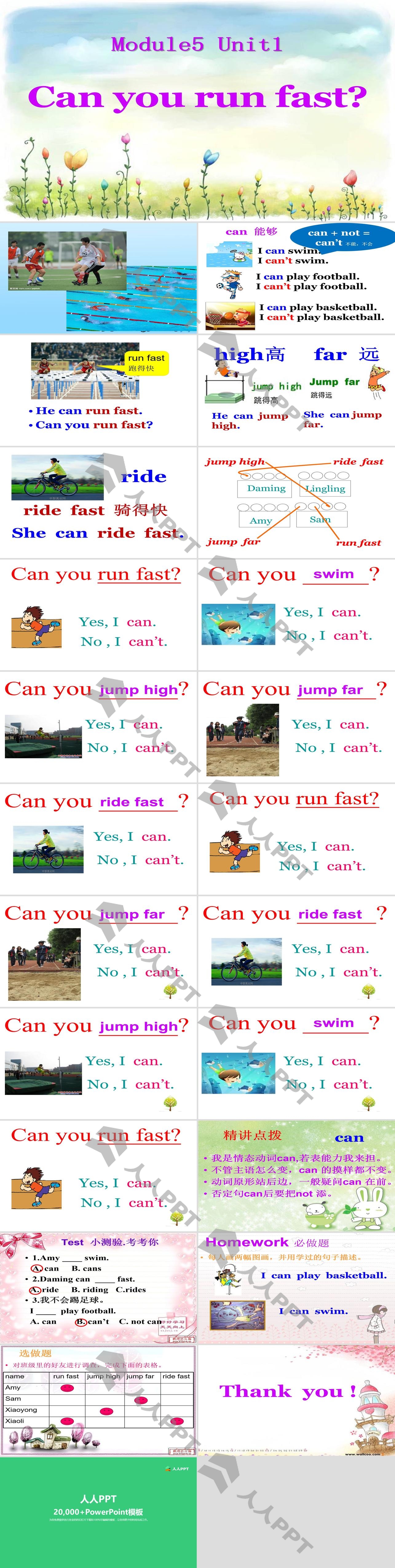 《Can you ran fast?》PPT课件2长图