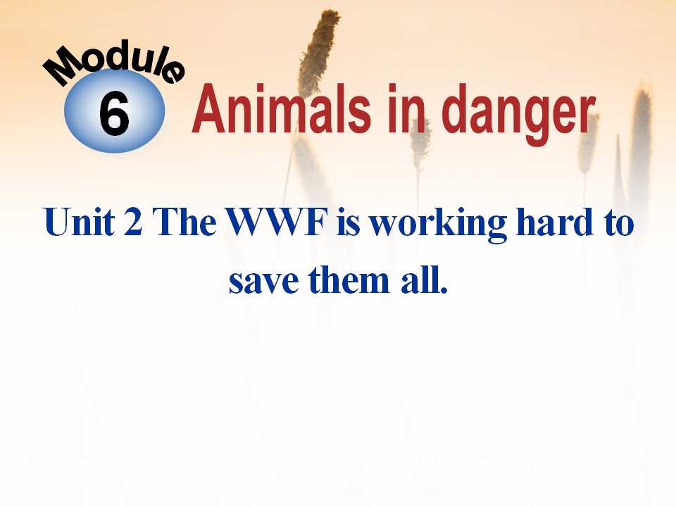 《The WWF is working hard to save them all》Animals in danger PPT课件3