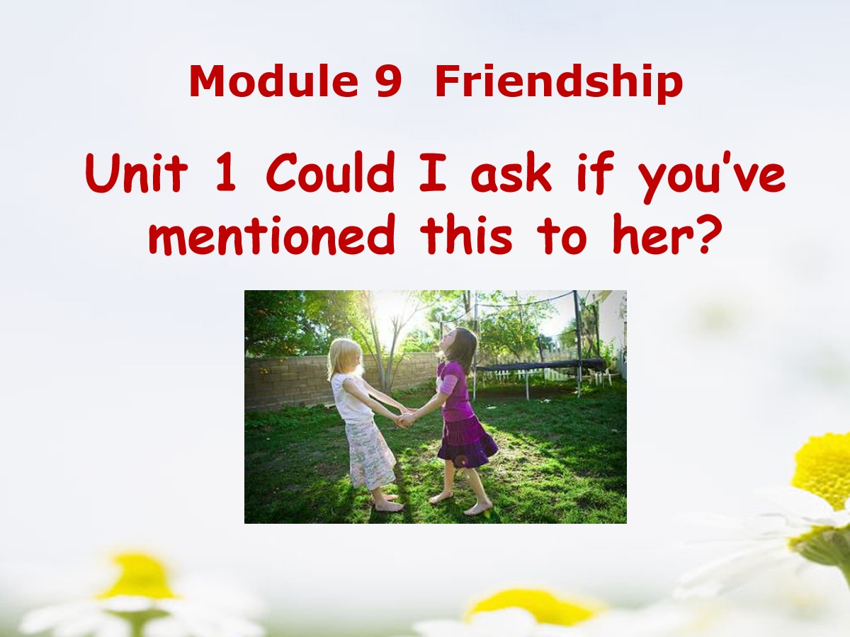 《Could I ask if you've mentioned this to her?》Friendship PPT课件2