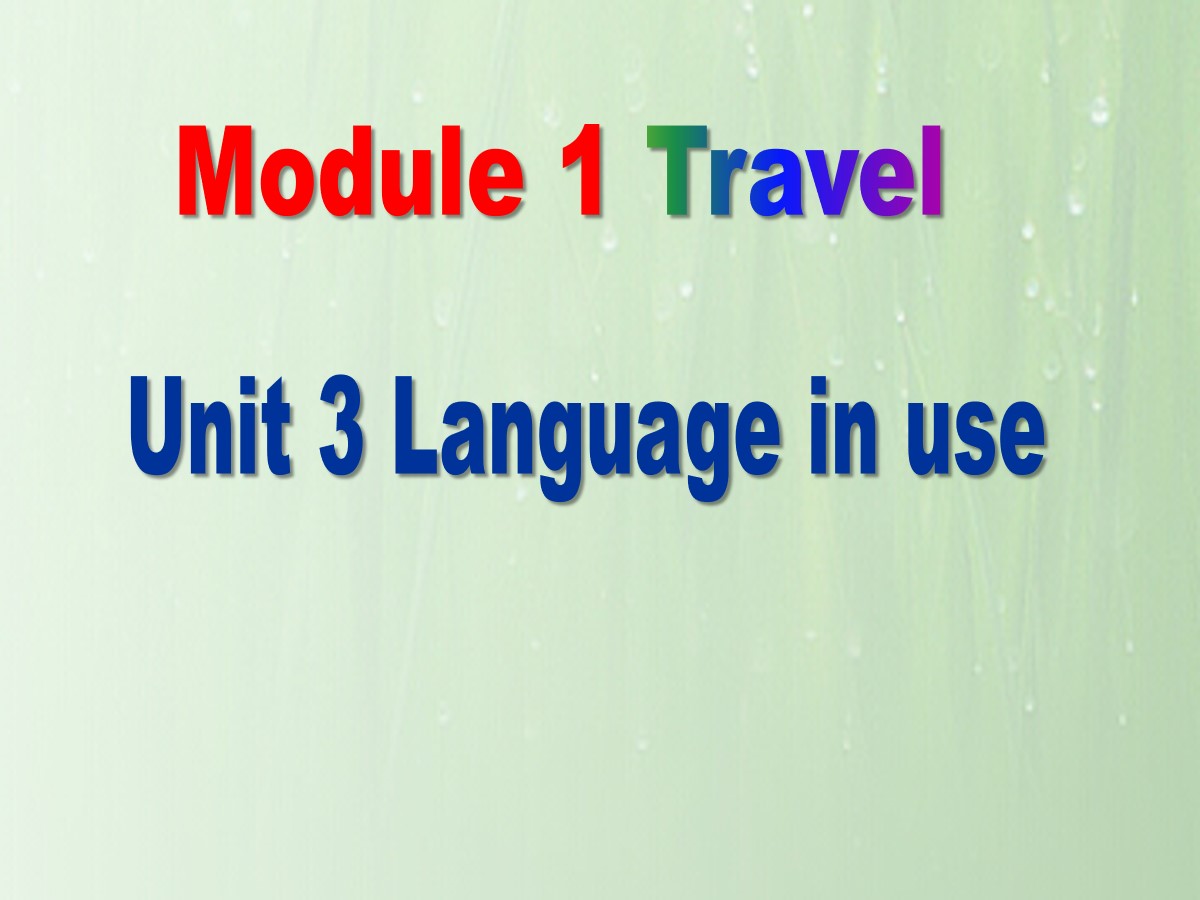 《Language in use》Travel PPT课件2