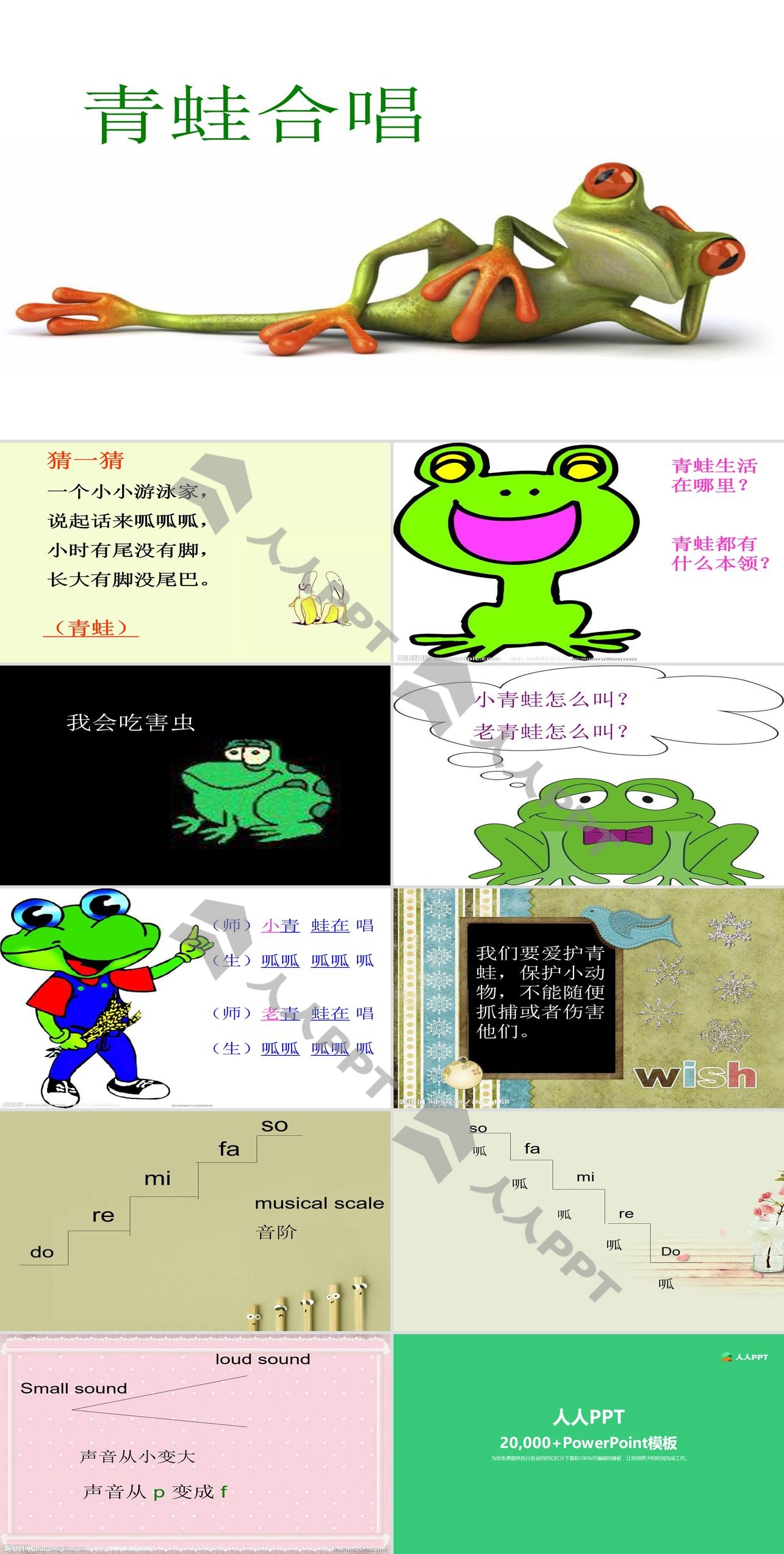 《青蛙合唱》PPT课件长图