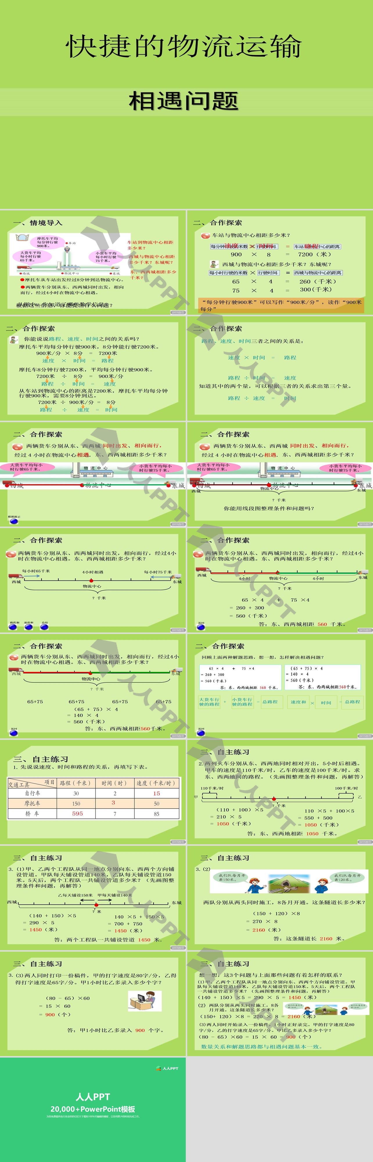 《快捷的物流运输》PPT课件长图