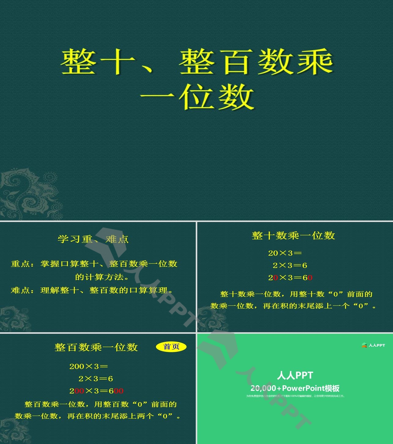 《整十、整百数乘一位数》两、三位数乘一位数PPT课件2长图