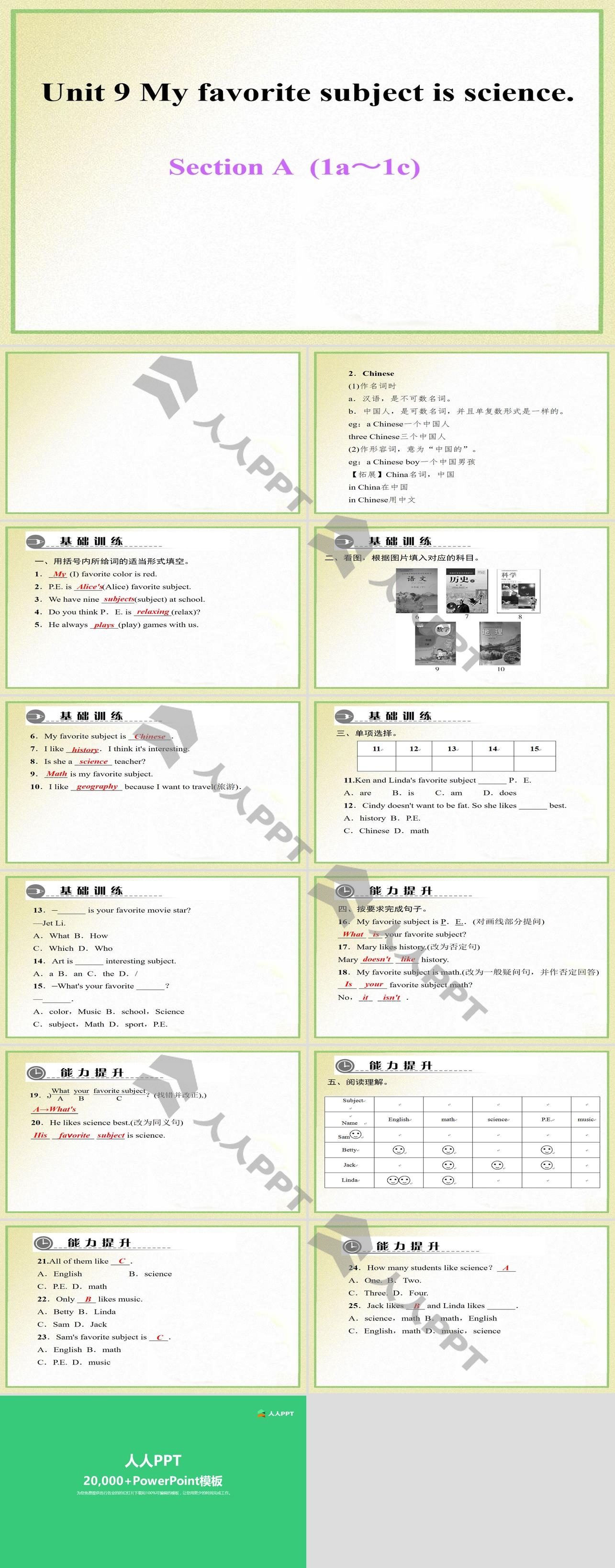 《My favorite subject is science》PPT课件12长图