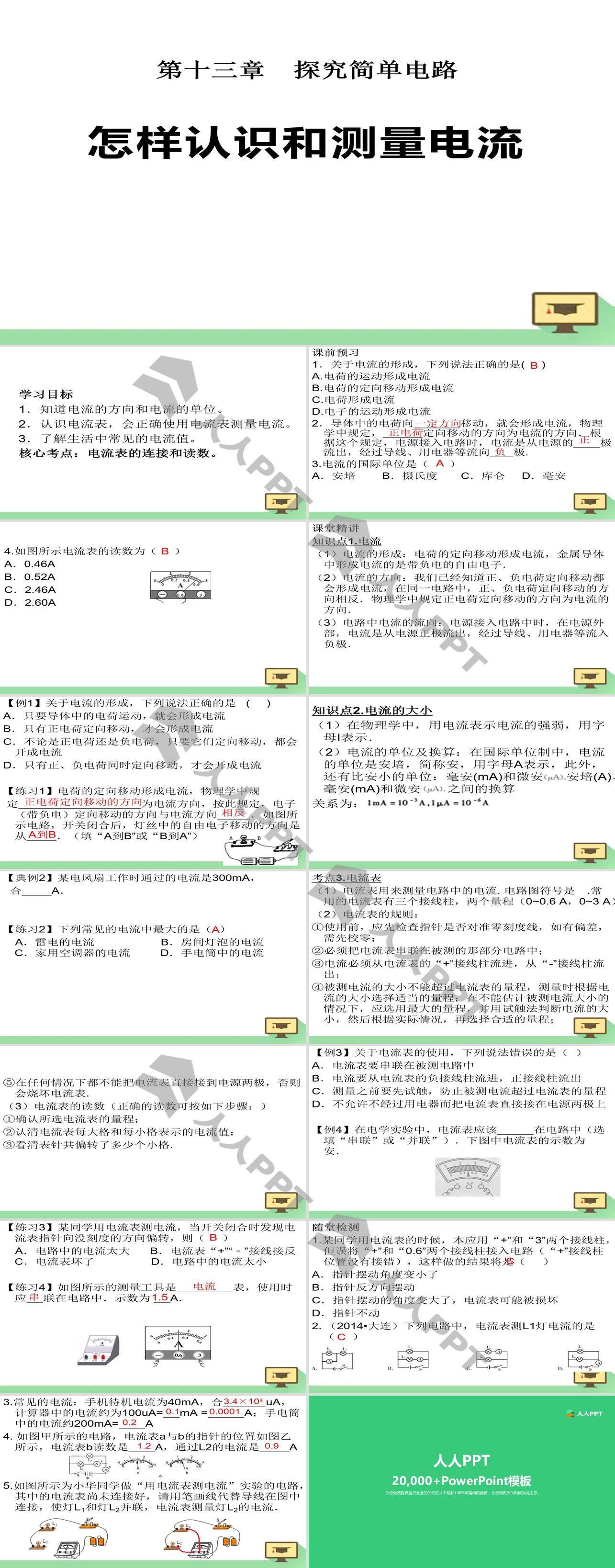 《怎样认识和测量电流》探究简单电路PPT课件长图