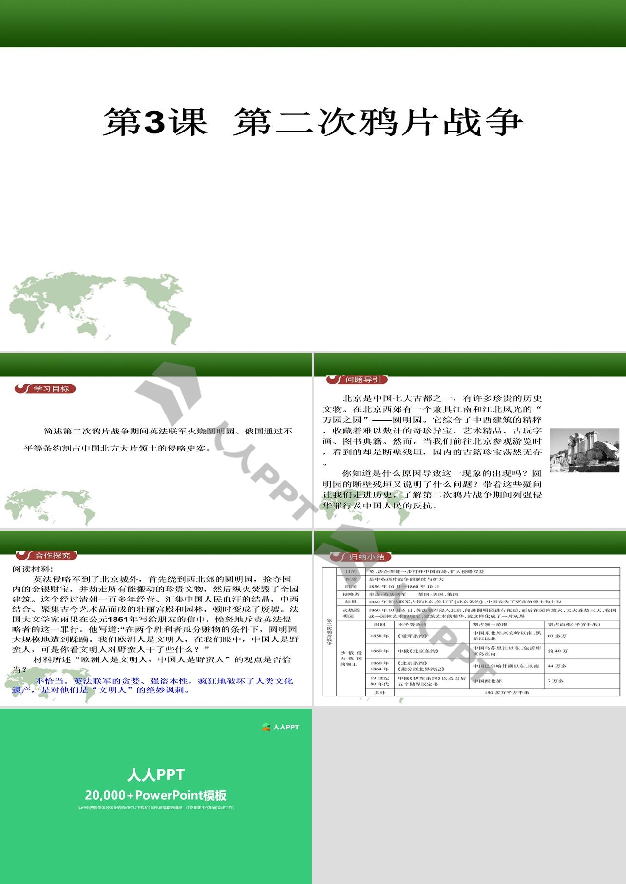 《第二次鸦片战争》列强的侵略与中国人民的抗争PPT课件长图