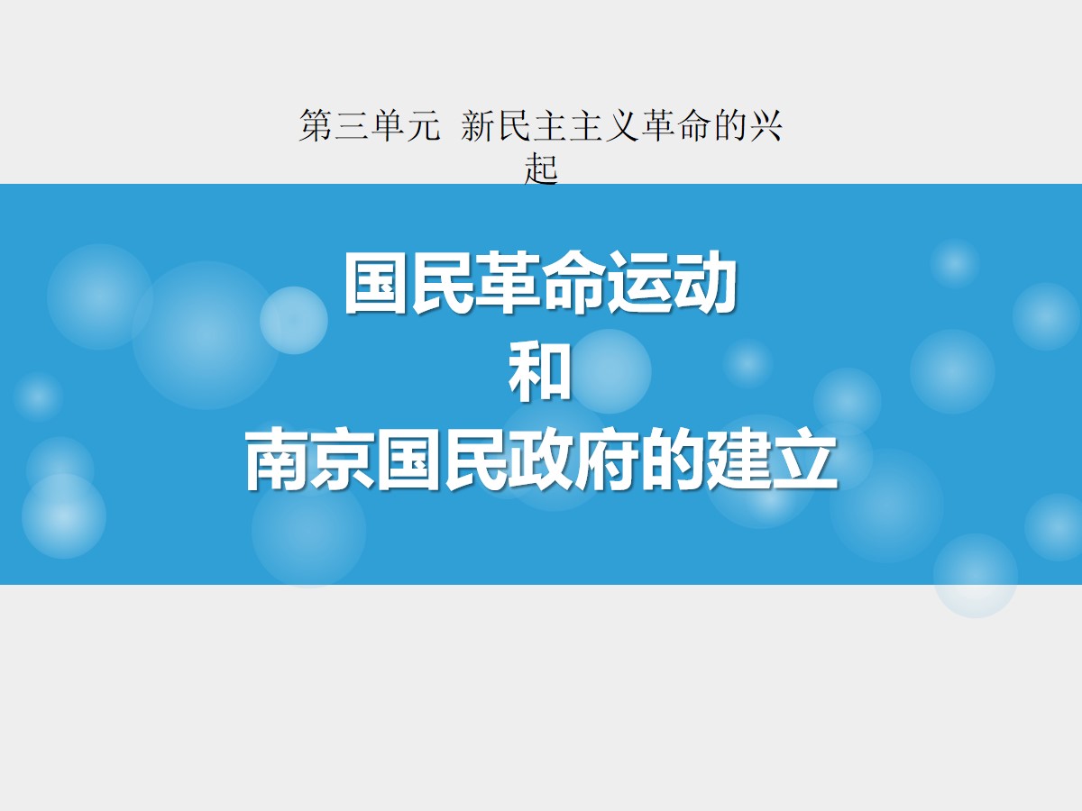 《国民革命运动与南京国民政府的建立》新民主主义革命的兴起PPT课件