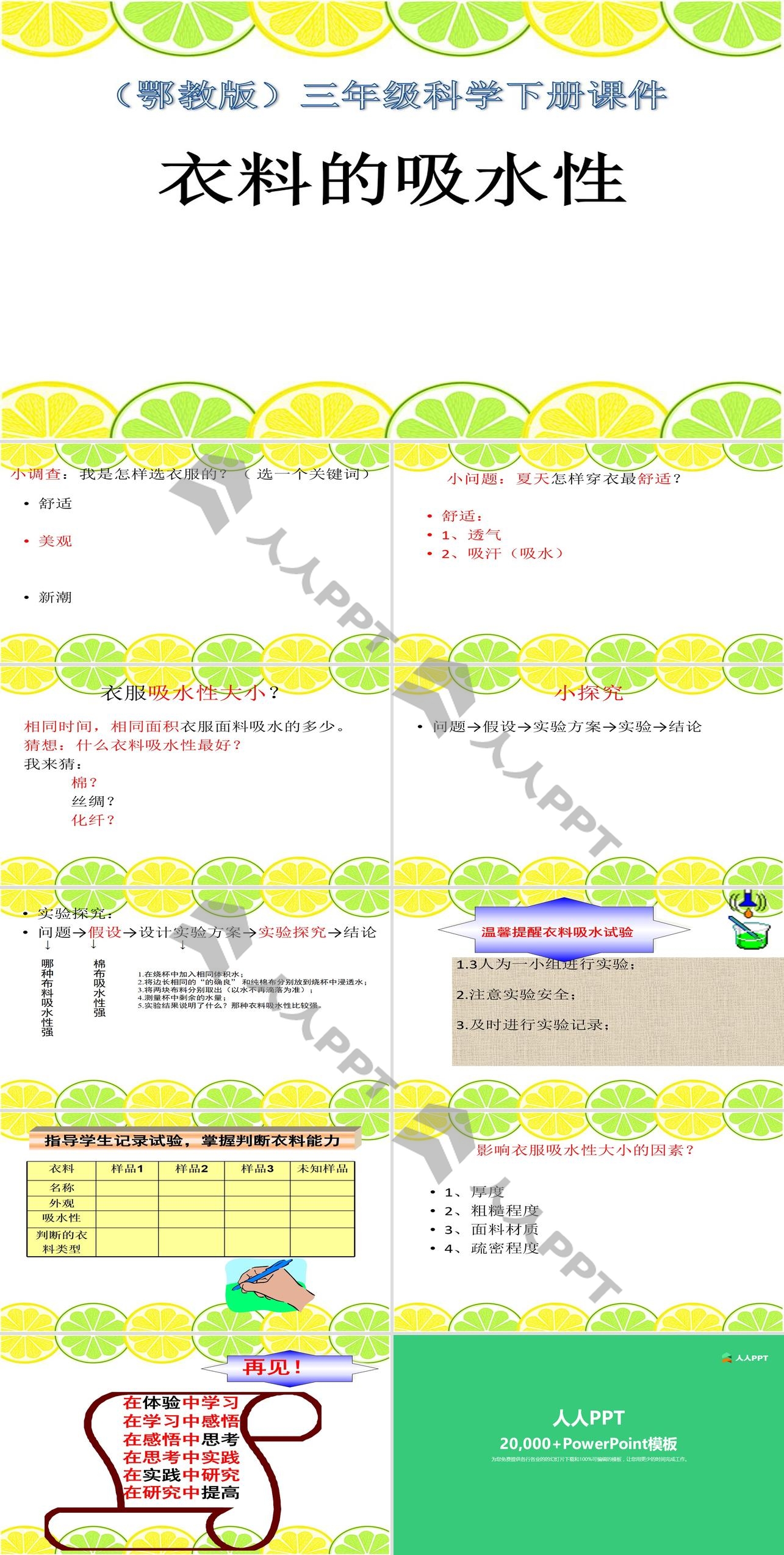 《衣料的吸水性》PPT课件2长图