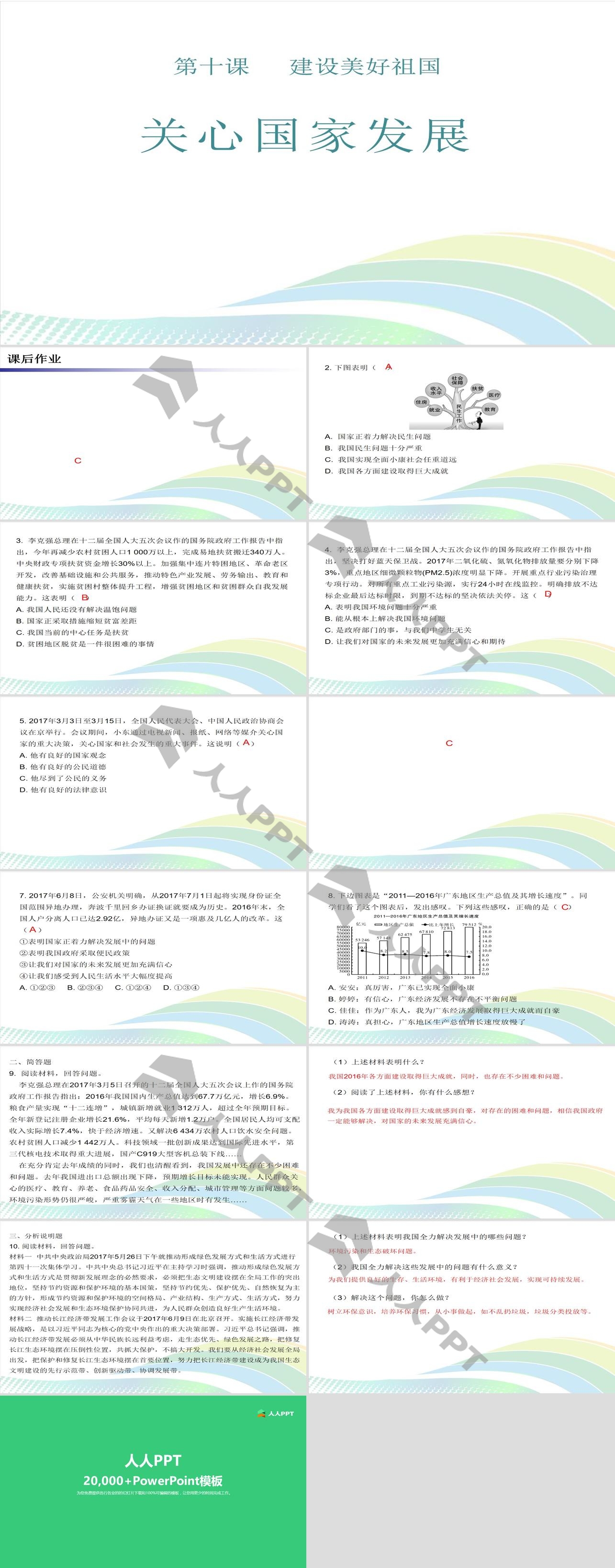 《关心国家发展》PPT教学课件长图