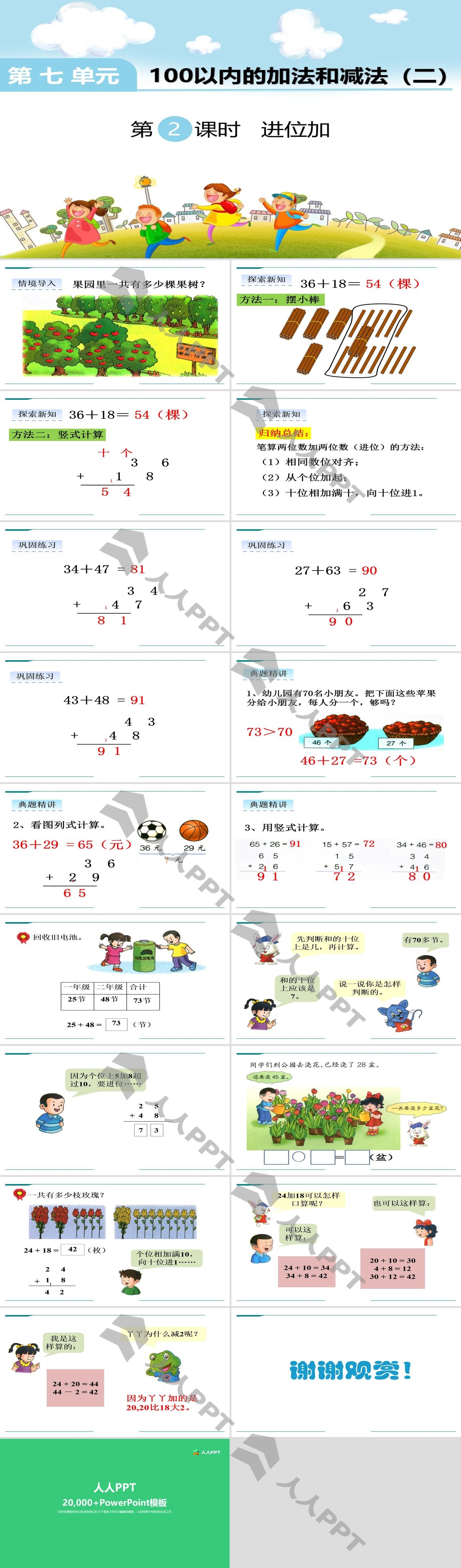 《进位加》PPT长图