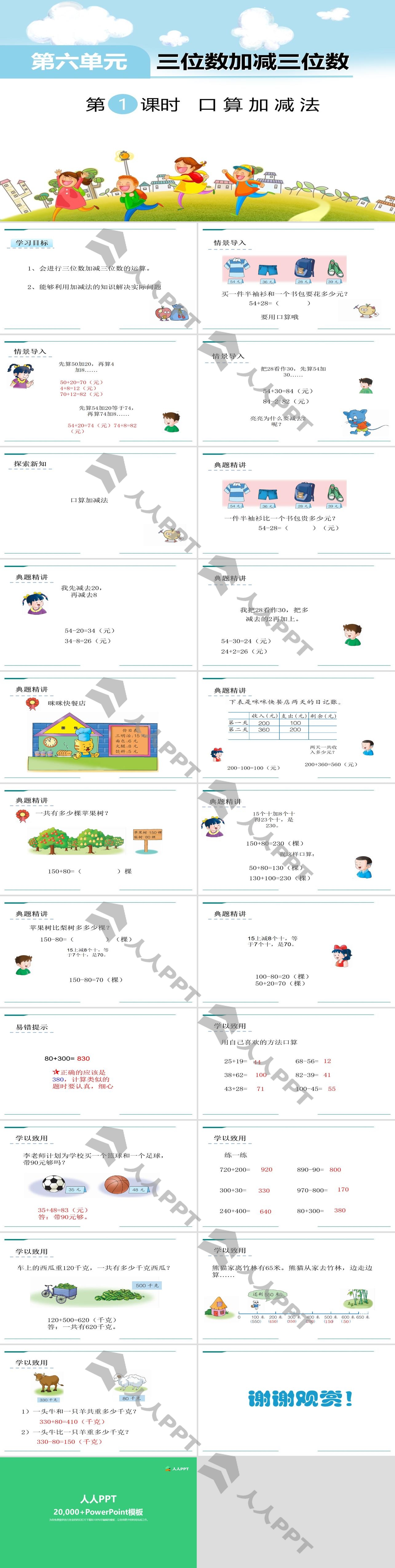 《口算加减法》PPT长图