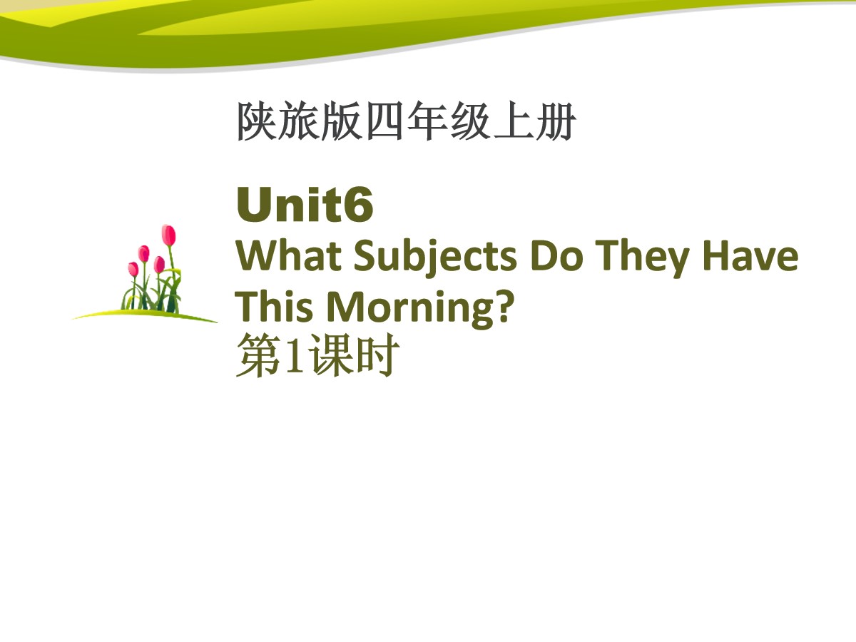 《What Subjects Do They Have This Morning?》PPT