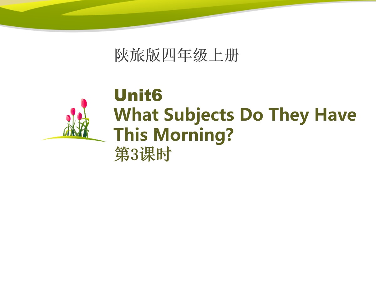 《What Subjects Do They Have This Morning?》PPT