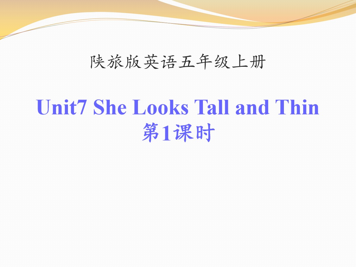 《She Looks Tall and Thin》PPT