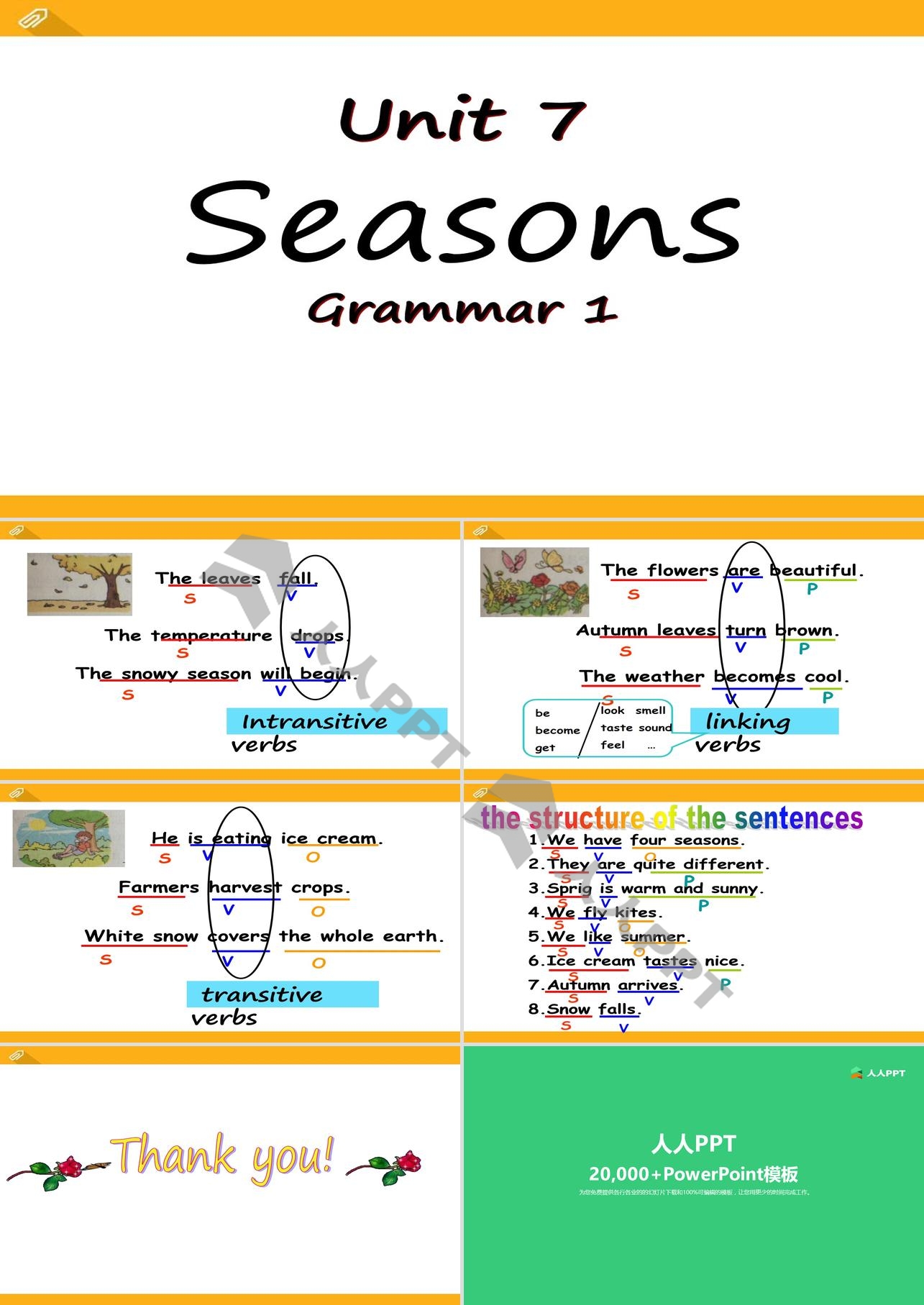 《Seasons》GrammarPPT长图