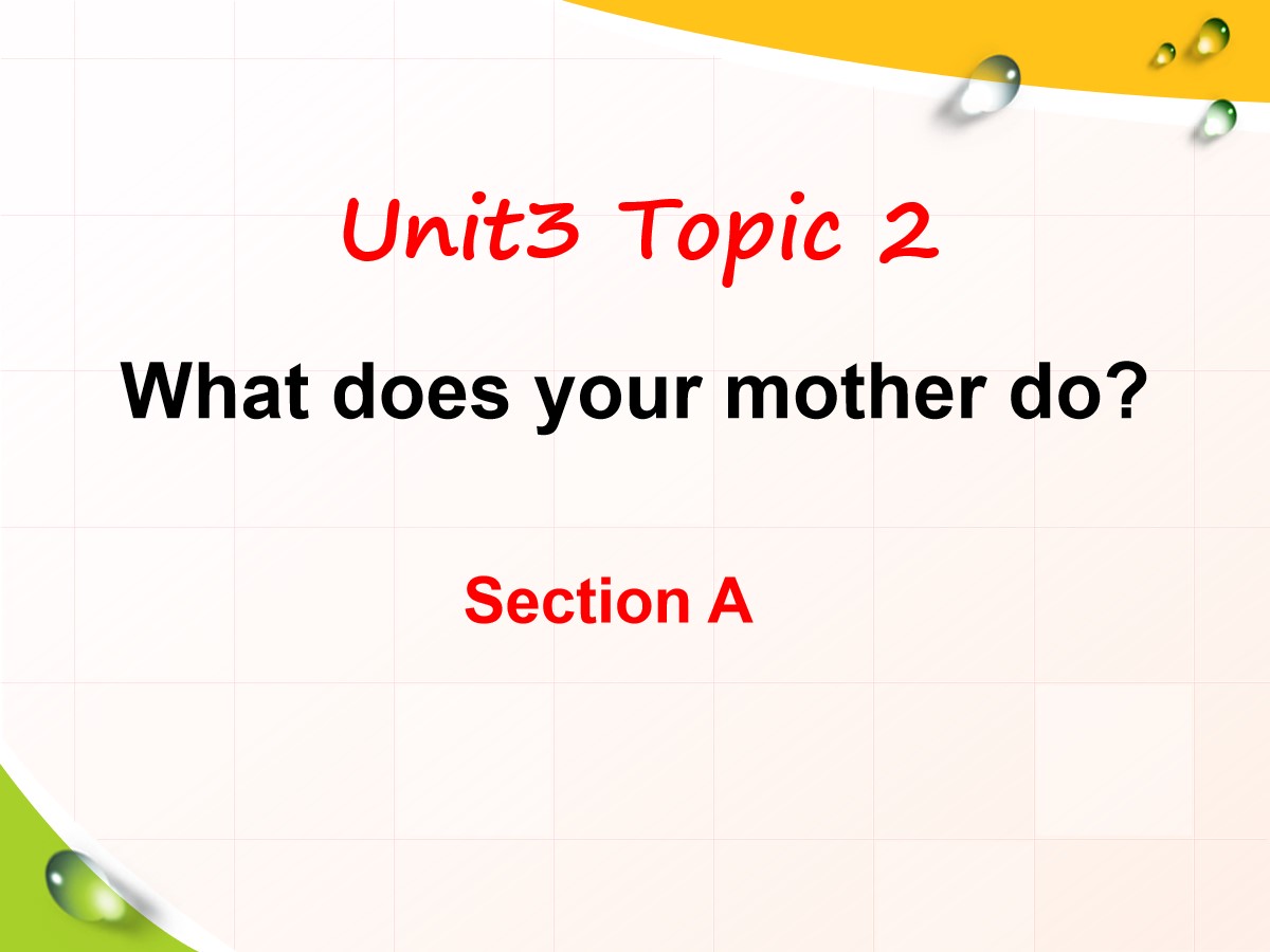 《What does your mother do?》SectionA PPT