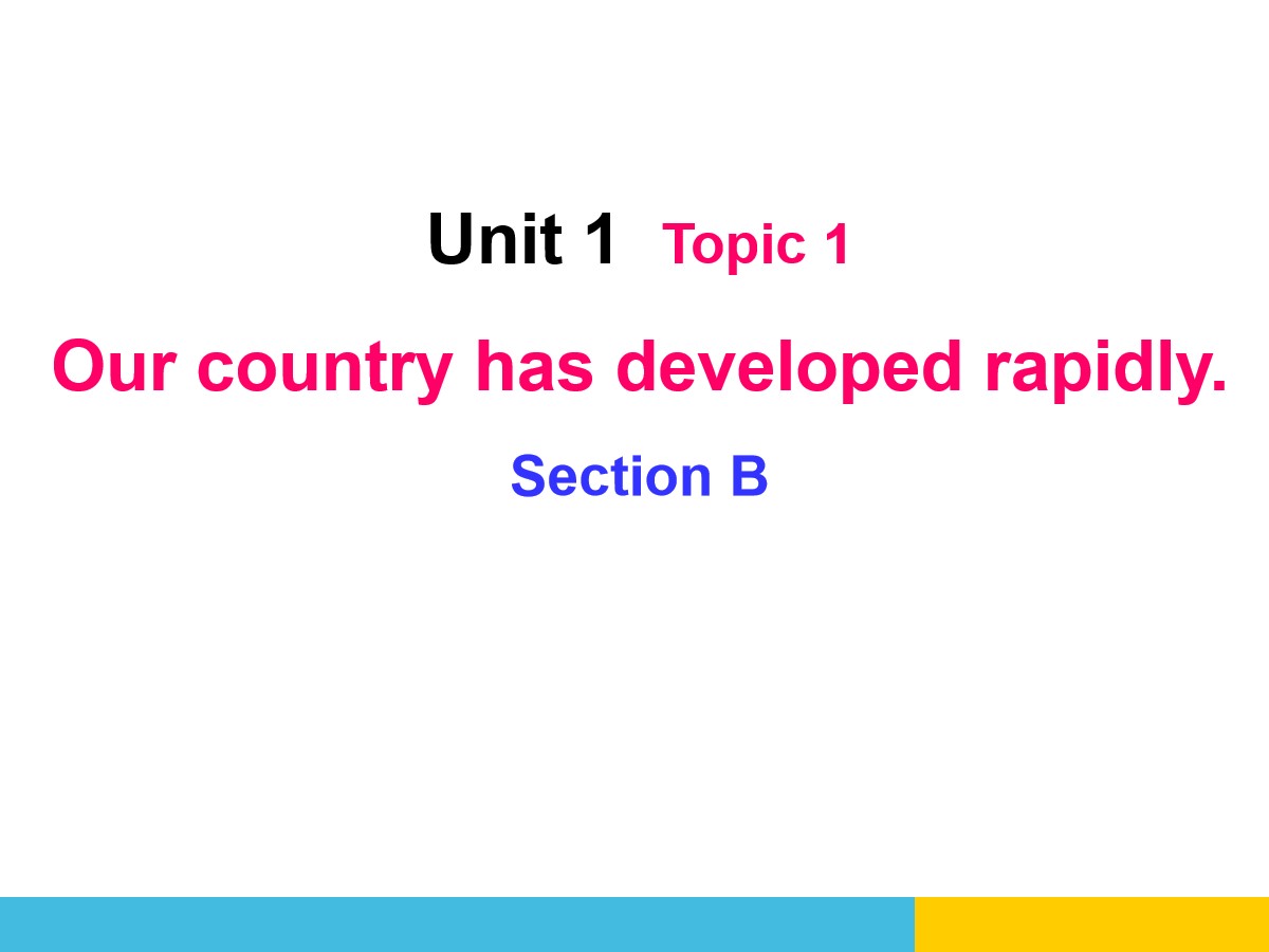 《Our country has developed rapidly》SectionB PPT