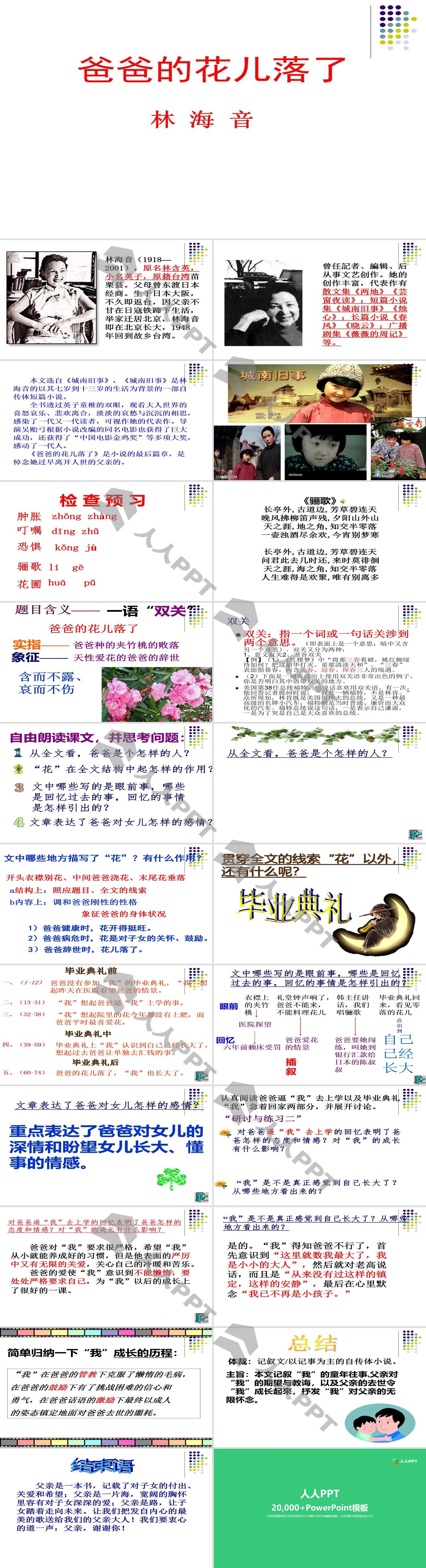 《爸爸的花儿落了》PPT长图