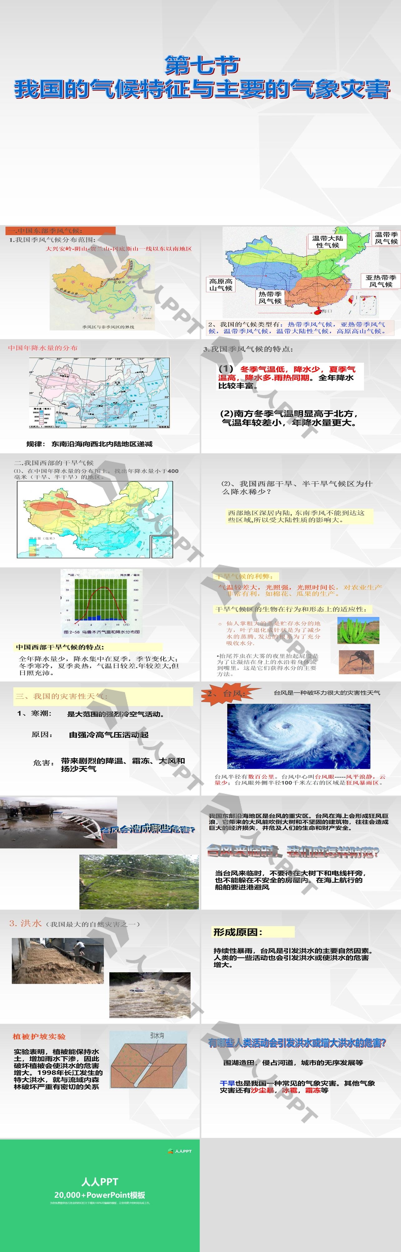 《我国的气候特征与主要气象灾害》PPT长图
