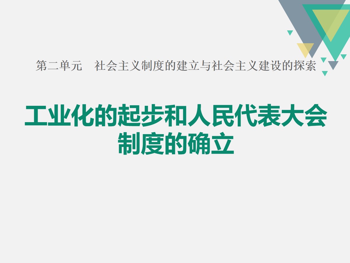 《工业化的起步和人民代表大会制度的确立》PPT课件