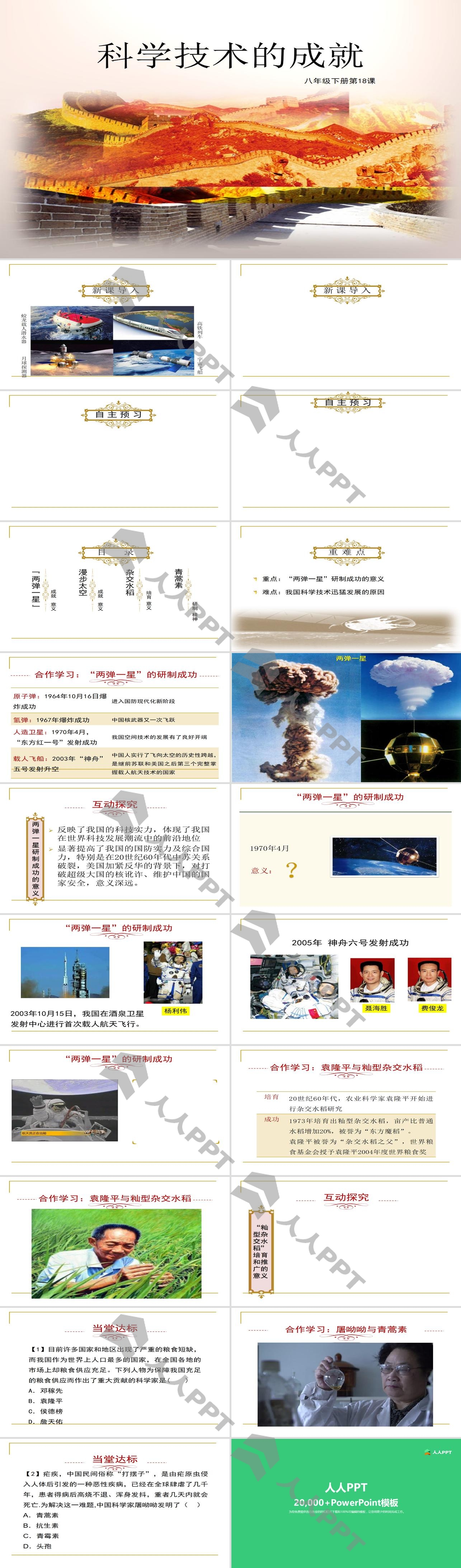 《科学技术的成就》PPT长图