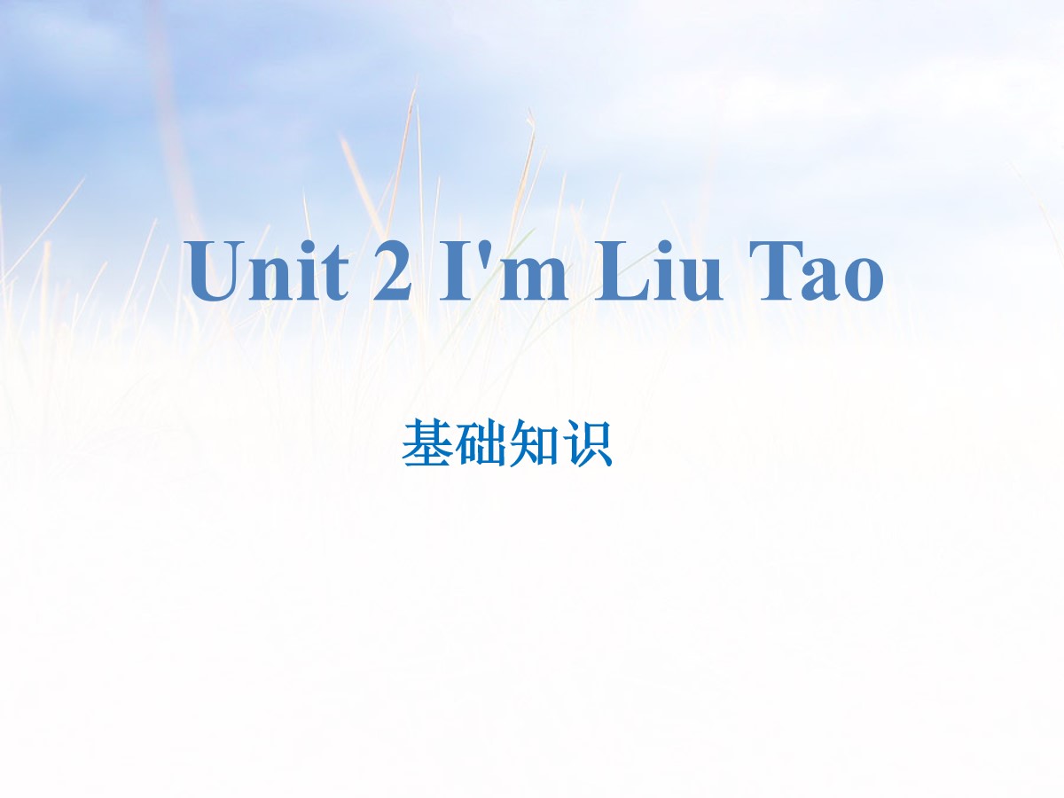 《I'm Liu Tao》基础知识PPT