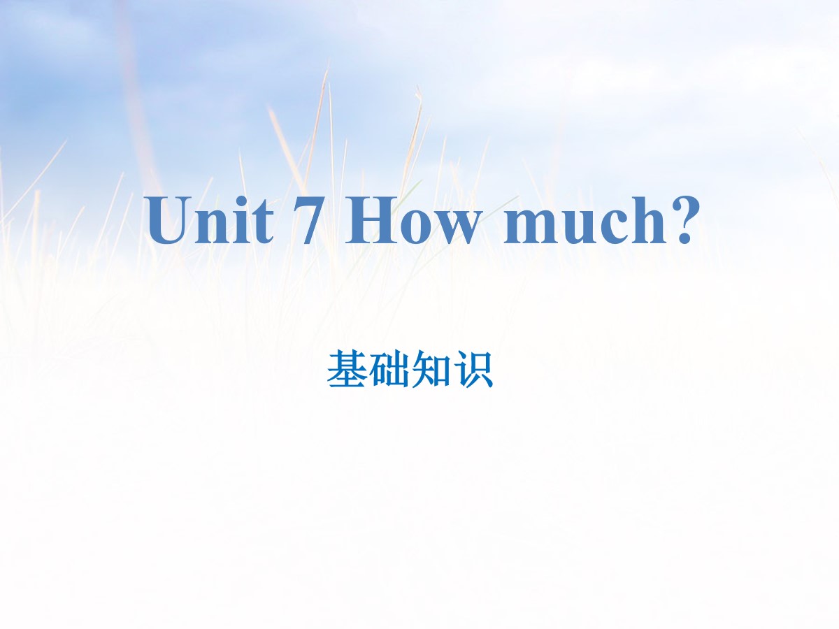 《How much?》基础知识PPT