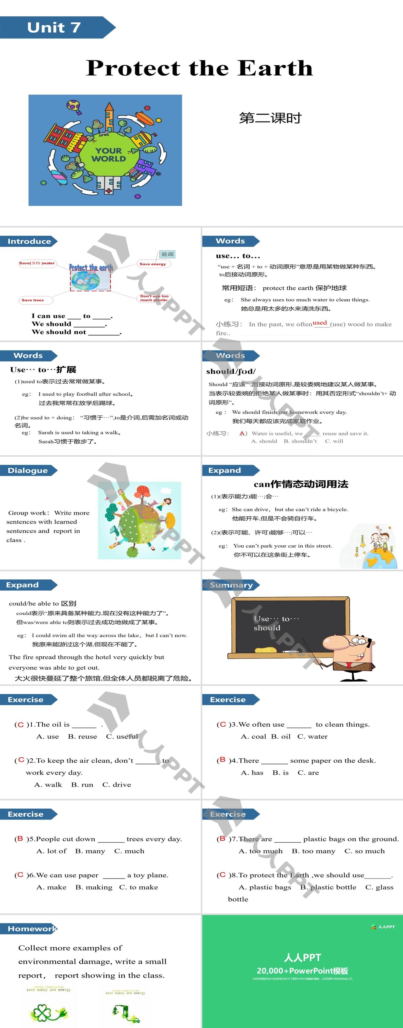 《Protect the Earth》PPT(第二课时)长图