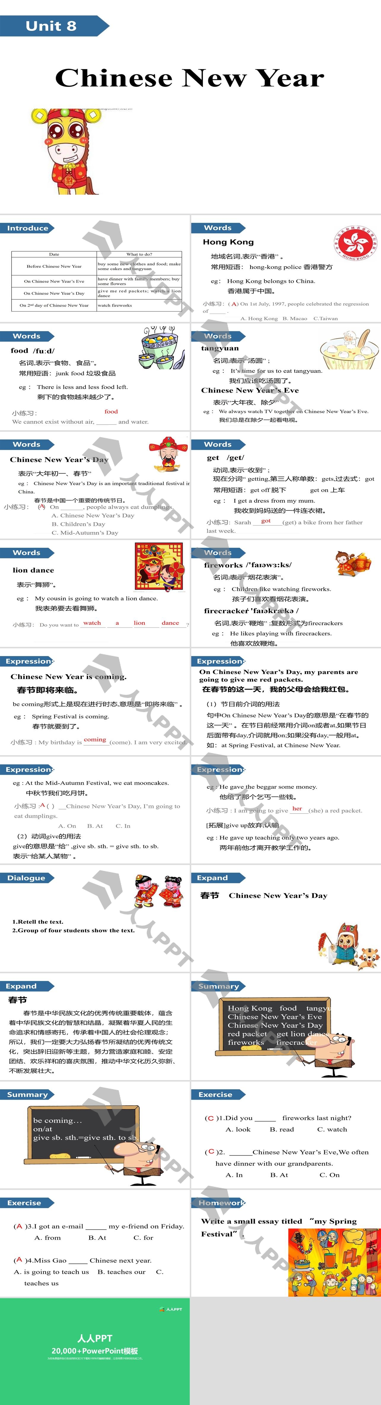 《Chinese New Year》PPT(第一课时)长图