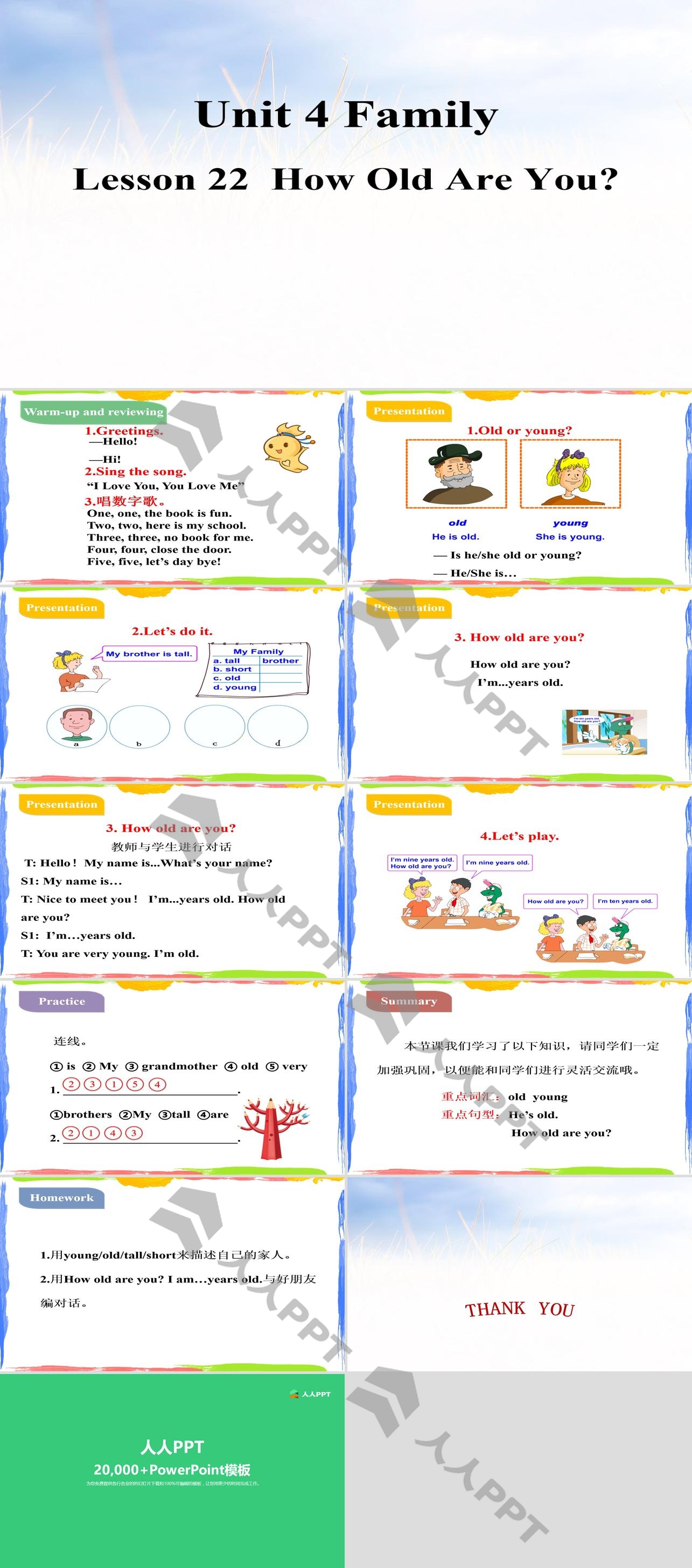 《How old are you?》Family PPT教学课件长图