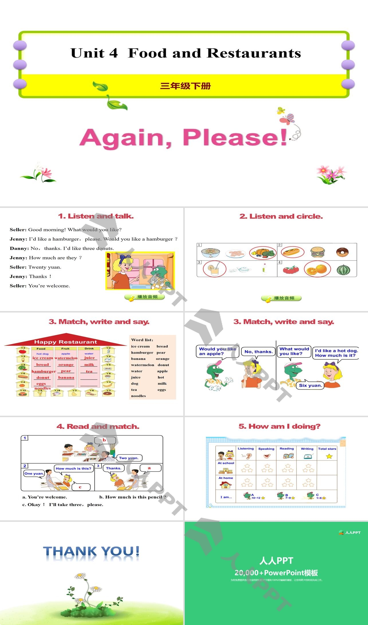 《Again,Please!》Food and Restaurants PPT长图