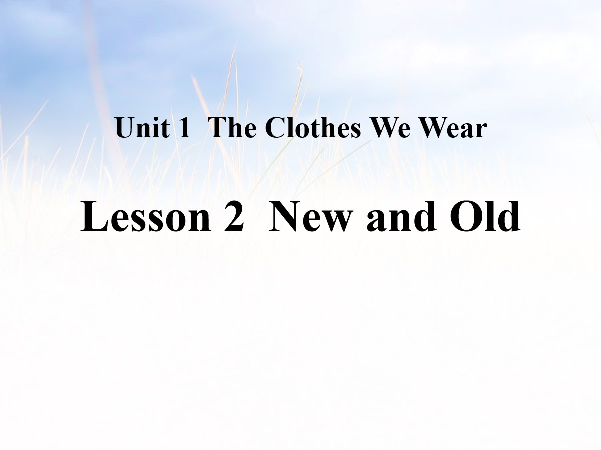 《New and Old》The Clothes We Wear PPT课件