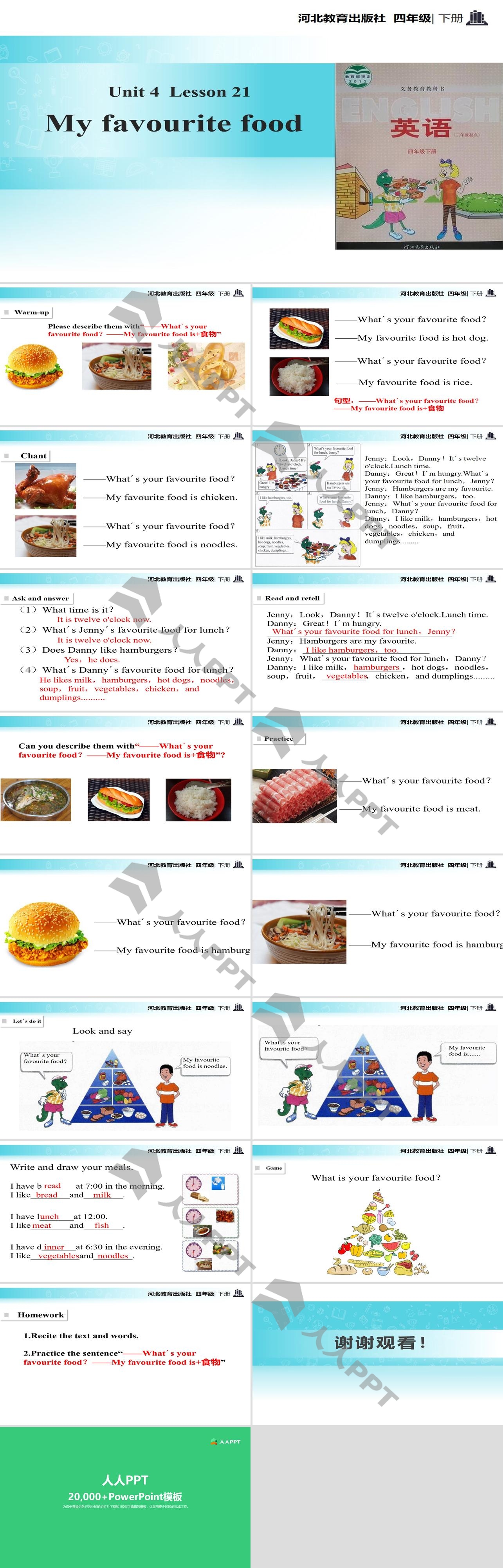 《My Favourite Food》My Favourites PPT教学课件长图