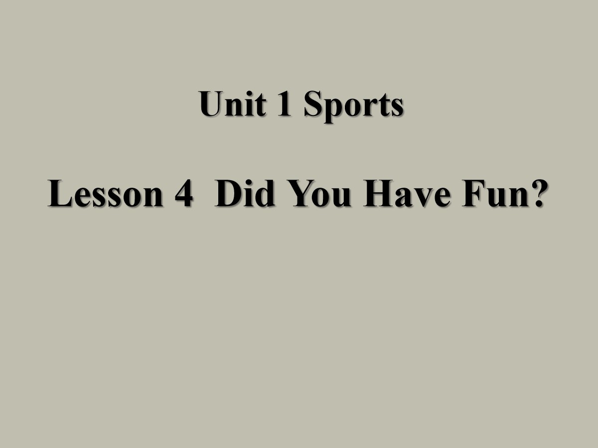 《Did You Have Fun?》Sports PPT