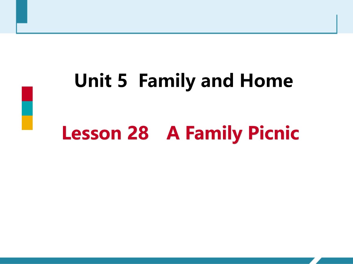 《A Family Picnic》Family and Home PPT免费课件