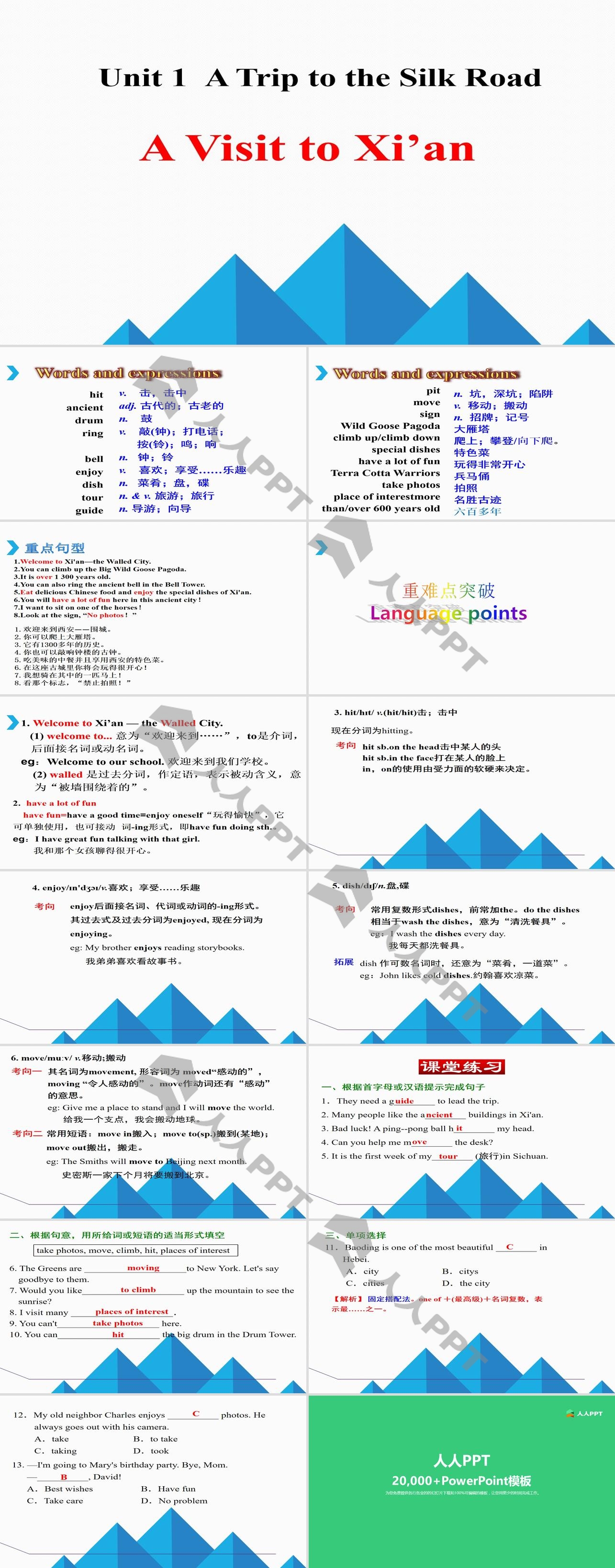 《A Visit to Xi'an》A Trip to the Silk Road PPT长图