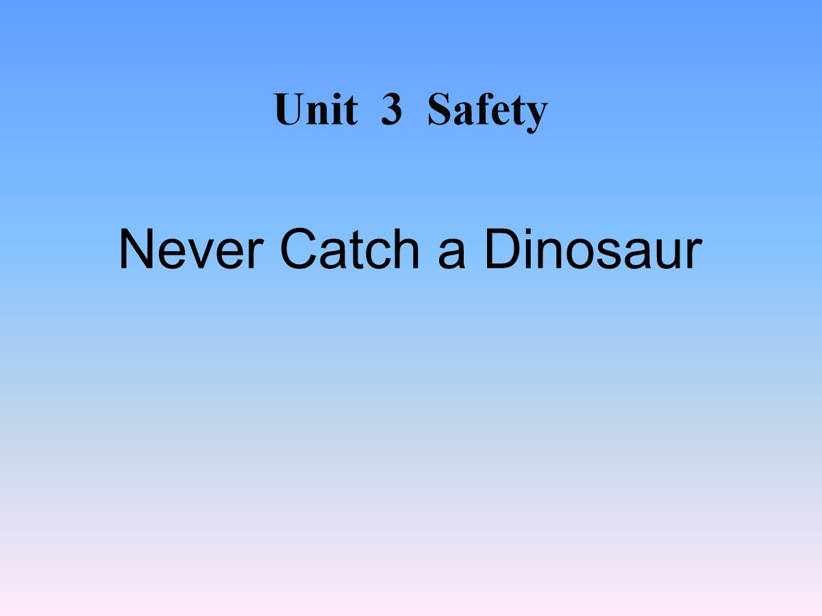 《Never Catch a Dinosaur》Safety PPT课件
