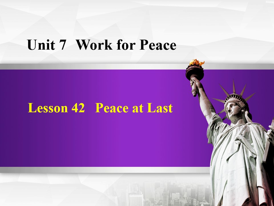 《Peace at Last》Work for Peace PPT
