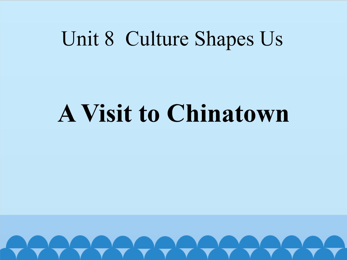 《A Visit to Chinatown》Culture Shapes Us PPT
