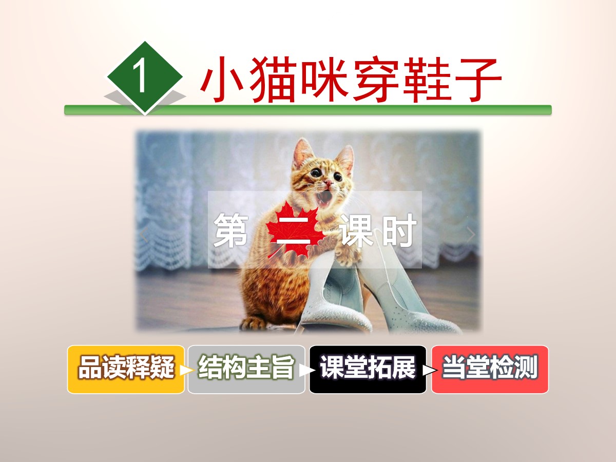 《小猫咪穿鞋子》PPT