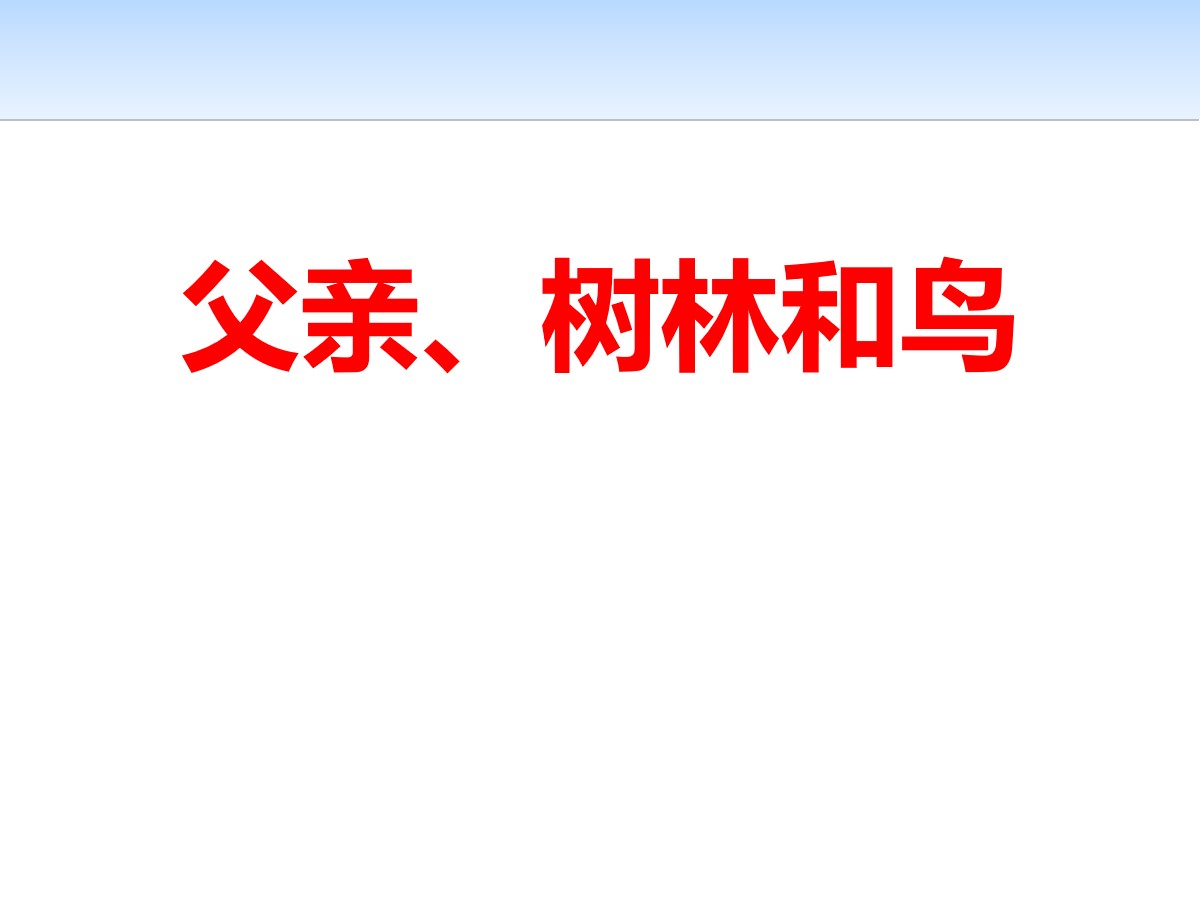 《父亲、树林和鸟》PPT教学课件