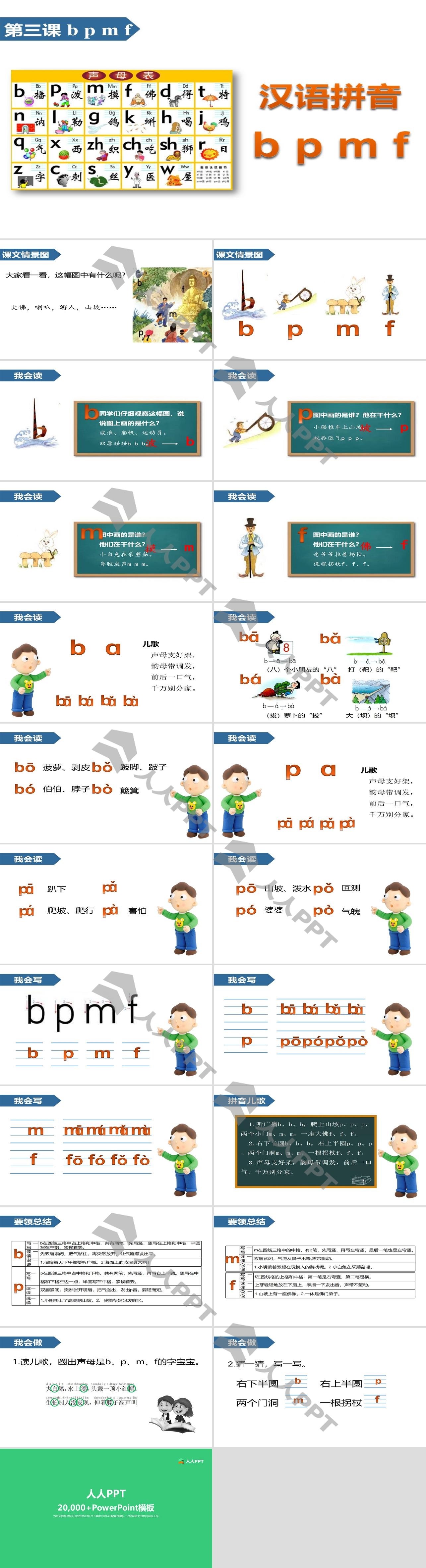 《bpmf》汉语拼音PPT长图