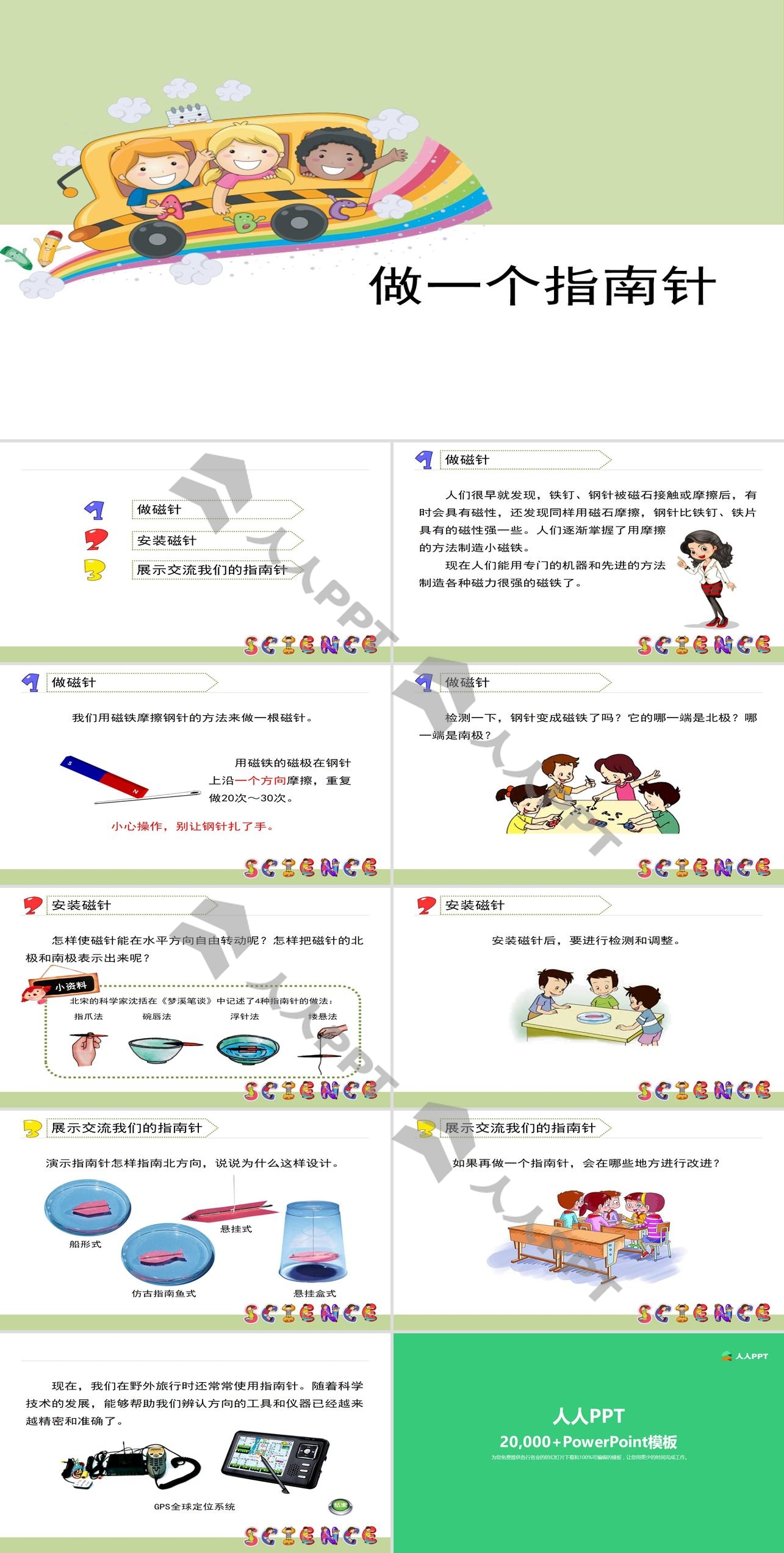 《做一个指南针》磁铁PPT长图