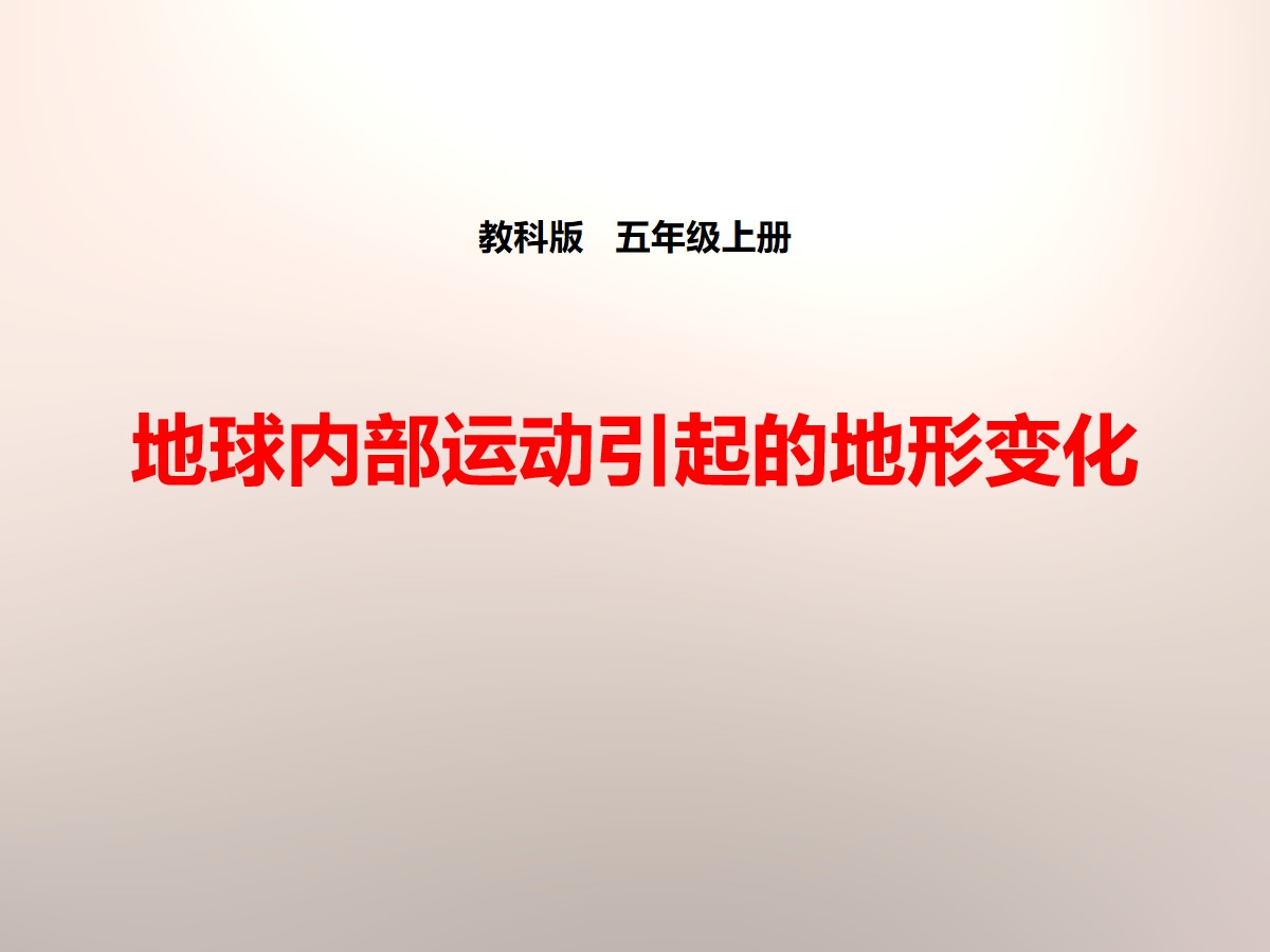 《地球内部运动引起的地形变化》地球表面及其变化PPT